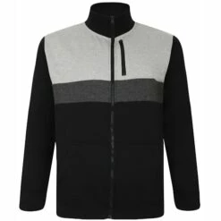 Bigdude Full Zip Colour Block Jacket Black