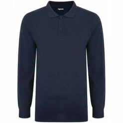 Bigdude Long Sleeve Polo Shirt Navy