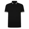 Bigdude Jacquard Contrast Pique Polo Shirt Black