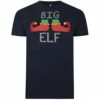 Bigdude Big Elf Print Christmas T-Shirt Navy
