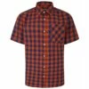 Bigdude Gingham Short Sleeve Shirt Orange