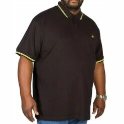 Bigdude Tipped Polo Shirt Black/Yellow