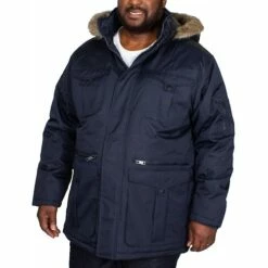 Bigdude Full Zip Parka Coat Navy
