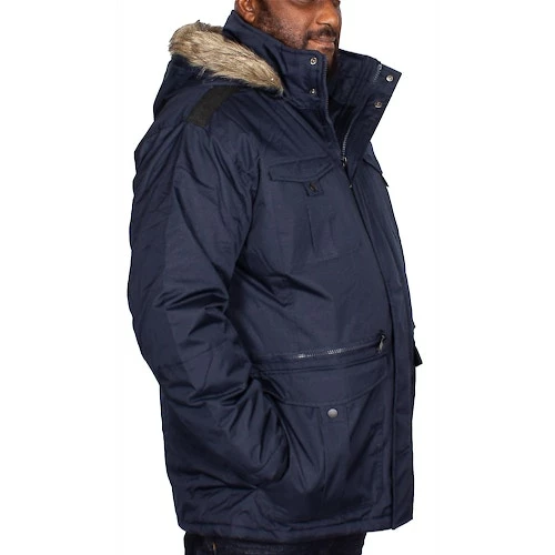 Bigdude Full Zip Parka Coat Navy - Image 7