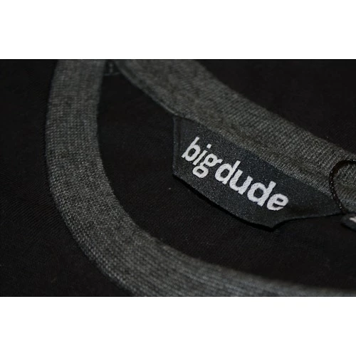 Bigdude Contrast Raglan Sleeve T-Shirt Black/Charcoal - Image 5