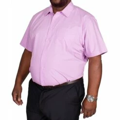 Bigdude Classic Short Sleeve Poplin Shirt Violet