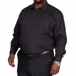 Bigdude Classic Long Sleeve Poplin Shirt Black