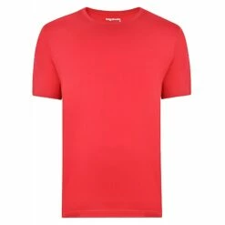 Bigdude Plain Crew Neck T-Shirt Red Space Cherry