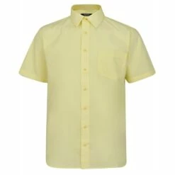 Bigdude Classic Short Sleeve Poplin Shirt Lemon