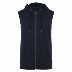 Bigdude Loop Back Sleeveless Hoody Navy
