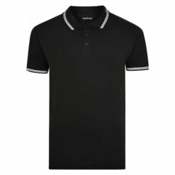 Bigdude Tipped Polo Shirt Black