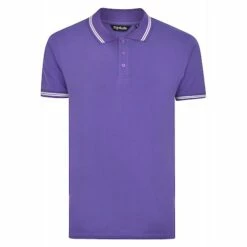 Bigdude Tipped Polo Shirt Purple