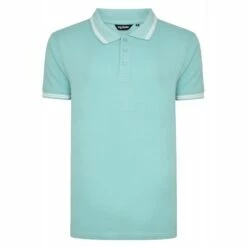Bigdude Tipped Polo Shirt Turquoise
