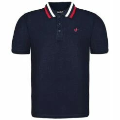 Bigdude Chunky Tipped Polo Shirt Navy